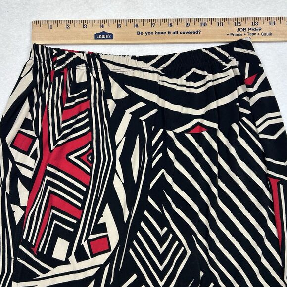 Boston Proper Maxi Skirt Small Black Red African Geometric Long Slit USA Vtg? - Picture 5 of 10